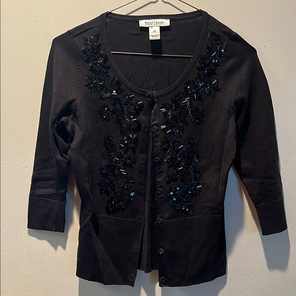 White House Black Market Sweaters - White House Black Market Black Embellished Blazer